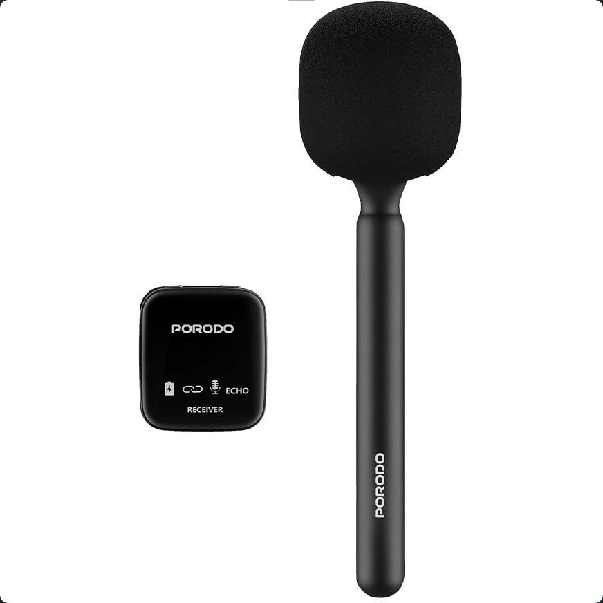 میکروفون یقه ای و دستی دو کاربره پرودو Porodo Two Device Connect Handheld Lavalier Microphone PDLFST133