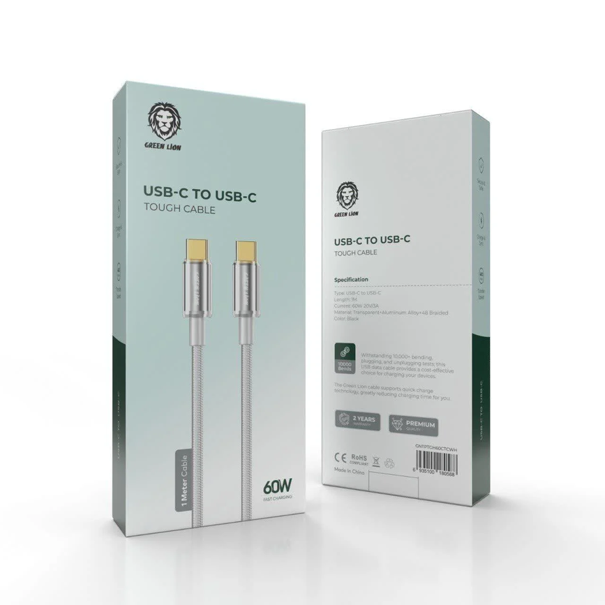 کابل تایپ C به تایپ C گرین لاین 60 وات ( 1 متر ) Touch cable